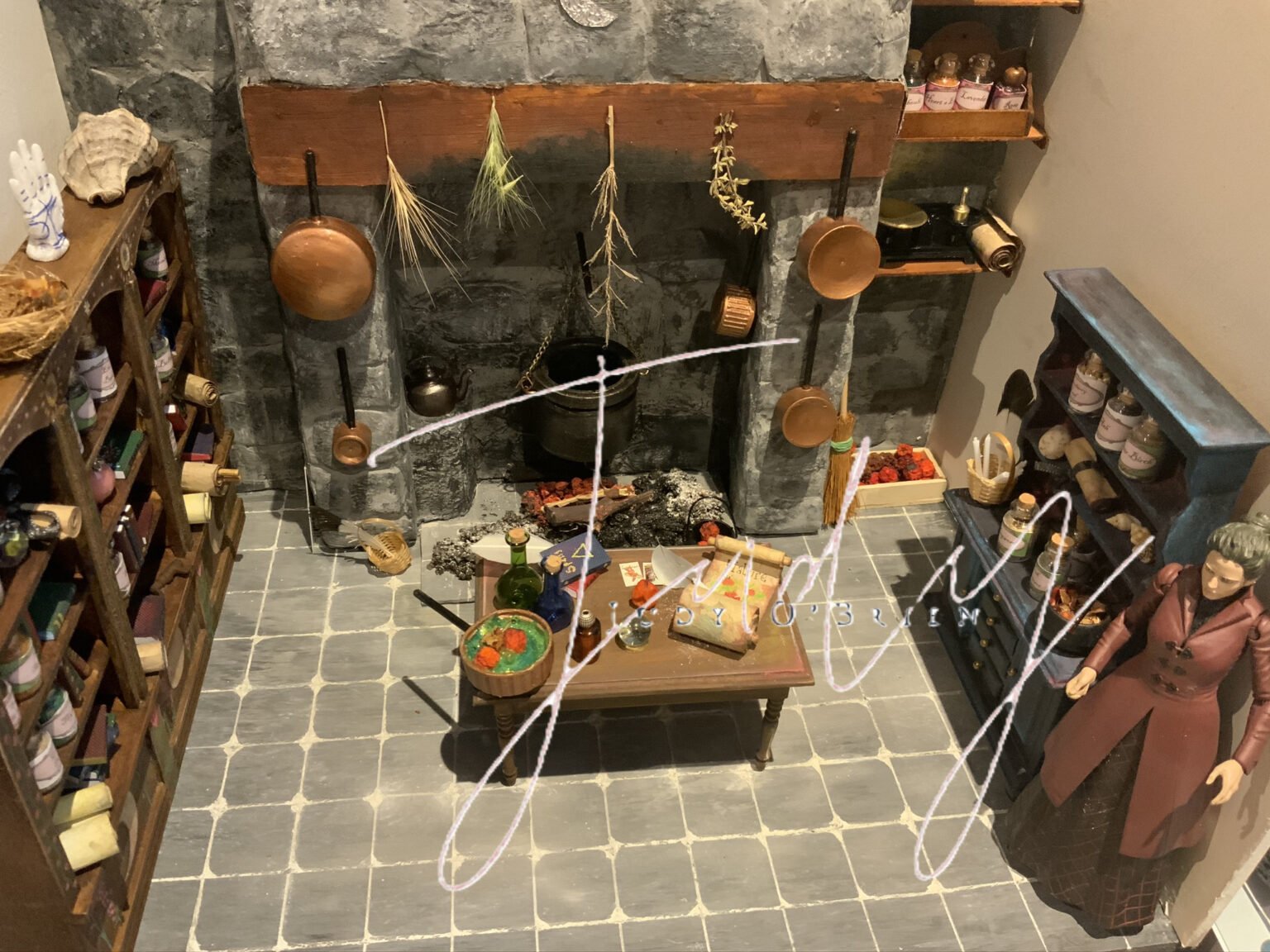 Detailed miniature workshop scene created by Judy